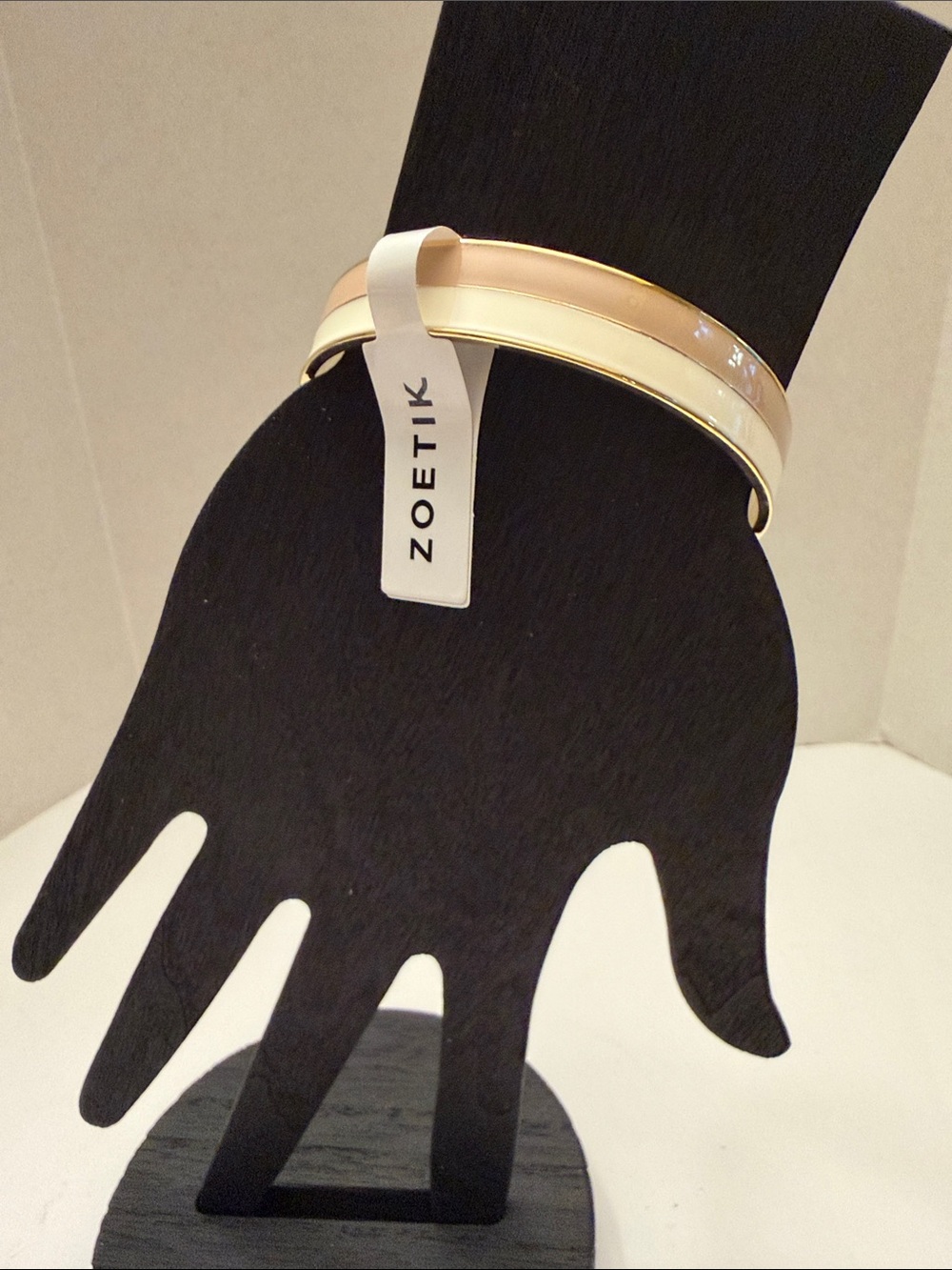 💕5/25💕Zoetik Cream or Gray Enamel Slim Bangle Bracelet